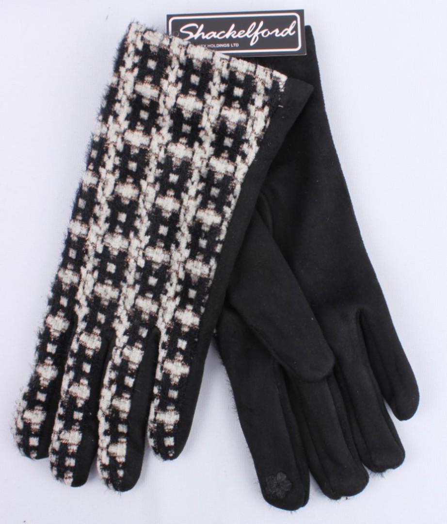 Shackelford chenille knit checked glove black STYLE:S/LK5069BLK image 0